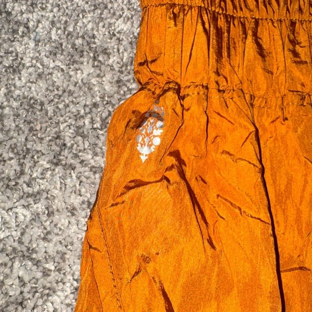 Free People Rust Orange Smocked Waist Athletic Shorts